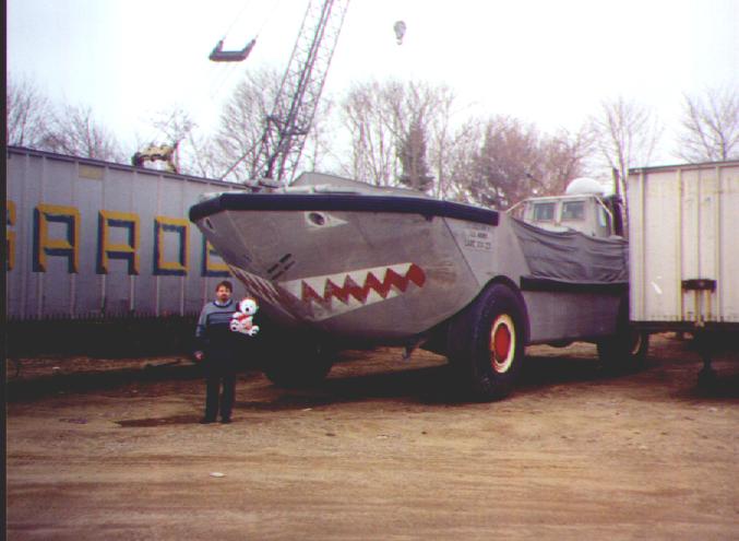 Snoopy visits an Amphibious Assault Vehicle