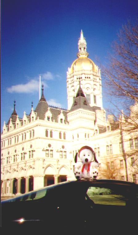 Snoopy visits the state capital