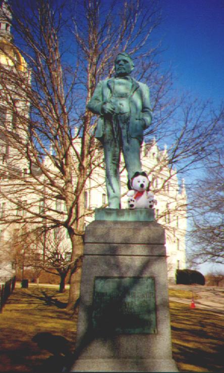 Snoopy talks with Richard Hubbard, Orator and Statesman.