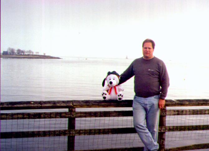 Snoopy and I overlooking Long Island Sound